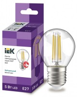 IEK Лампа LED G45 шар прозрачный 5Вт 230В 4000К E27 серия 360° LLF-G45-5-230-40-E27-CL фото