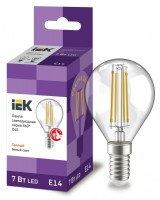 IEK Лампа LED G45 шар прозрачный 7Вт 230В 3000К E14 серия 360° LLF-G45-7-230-30-E14-CL фото