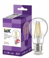 IEK Лампа LED A60 шар прозрачный 11Вт 230В 3000К E27 серия 360° LLF-A60-11-230-30-E27-CL фото