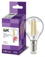IEK Лампа LED G45 шар прозрачный 5Вт 230В 3000К E14 серия 360° LLF-G45-5-230-30-E14-CL фото