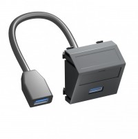OBO Bettermann Мультимедийная рамка USB 3.0 A-A Modul45 (черный) 6104937 фото