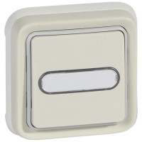 Legrand Plexo белый выключатель 1-клавишный с/п кнопочный(НО+НЗ- контакт)встраиваемый, с держателем этикетки 069864 фото