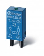 Finder Модуль индикации и защиты; красный LED + варистор; 28...60В AC/DC 9980006008 фото