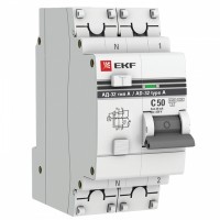 EKF Дифференциальный автомат АД-32 1P+N 50А/30мА (тип А) PROxima DA32-50-30-a-pro фото