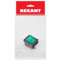 REXANT Выключатель клавишный 250V 16А (4с) ON-OFF зеленый с подсветкой (RWB-502, SC-767, IRS-201-1) Индивидуальная упаковка 1 шт 36-2332-1 фото