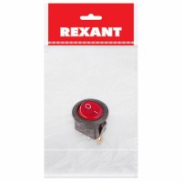 REXANT Выключатель клавишный круглый 250V 6А (3с) ON-OFF красный с подсветкой (RWB-214, SC-214, MIRS-101-8) Индивидуальная упаковка 1 шт 36-2570-1 фото