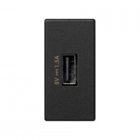 Simon Графит Зарядное устройство USB, К45, узкий модуль, 5 В, 1,5 А K126C-14 фото