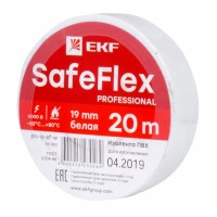 EKF Изолента ПВХ белая 19мм 20м серии SafeFlex plc-iz-sf-w фото