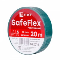 EKF Изолента ПВХ зеленая 19мм 20м серии SafeFlex plc-iz-sf-g фото