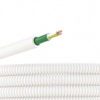 DKC Электротруба ПЛЛ гибкая гофр. не содержит галогенов д.20мм, цвет белый,с кабелем ППГнг(А)-HF 3x1,5мм² РЭК 