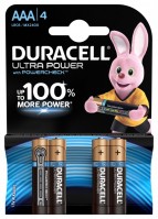 Duracell 5005818 Алкалиновая батарейка типа AAA  LR03 / MN 2400 LR03-4BL Ultra Power Б0038762 фото