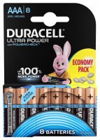 Duracell 5005821 Алкалиновая батарейка типа AAA  LR03 / MN 2400 LR03-8BL Ultra Power Б0038765 фото