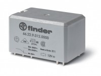 Finder Силовое электромеханическое реле; монтаж на печатную плату, раздвоенные выводы; 2NO 30A; контакты AgCdO; катушка 12В DC; степень защиты RTII; У 662290120300 фото