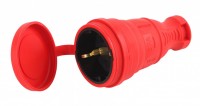 ЭРА R8-RED-IP44 ЭРА Разъём каучуковый c/з  прямой 16A IP44 красный Б0044548 фото