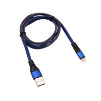REXANT Кабель USB-Lightning для iPhone/2,4A/1m/flat denim/ 18-7053 фото
