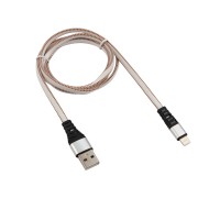 REXANT Кабель USB-Lightning для iPhone 2,4A/1m/nylon/flat/white/ 18-7056 фото