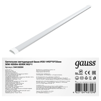 Gauss Светильник линейный WLF-1 50W 4550lm 6500K 185-265V IP20 1492*75*25мм алюминий LED 1/20 144126350 фото