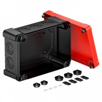 OBO Bettermann Распределительная коробка X25, IP 67, 286x202x126 мм, черная с красной крышкой 2005164 фото