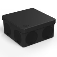 Промрукав Коробка распределительная 60-0300-9005 для прямого монтажа двухкомпонентная безгалогенная (HF) черная 100х100х50 (66шт/кор) 60-0300-9005 фото