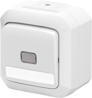 ABB Variant+ Белый Выключатель кнопочный одноклавишный с прозрачной линзой и полем для надписи, IP54 2CHN589153C4500 фото
