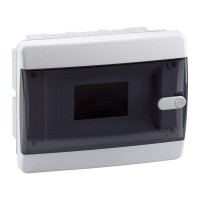 КЭАЗ Корпус пластиковый Встраиваемый OptiBox P-CVK-1-08-IP41 Прозрачная черная дверь 145779 фото