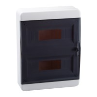 КЭАЗ Корпус пластиковый Навесной OptiBox P-BNK-2-24-IP41 Прозрачная черная дверь 117925 фото