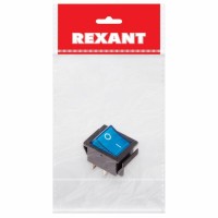 REXANT Выключатель клавишный 250V 16А (4с) ON-OFF синий  с подсветкой (RWB-502, SC-767, IRS-201-1)   Индивидуальная упаковка 1 шт 36-2331-1 фото