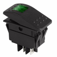 REXANT Выключатель клавишный 12V 35А (4с) ON-OFF зеленый  с подсветкой 36-4463 фото