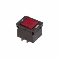 REXANT Выключатель - автомат клавишный 250V 10А (4с) RESET-OFF красный  с подсветкой 36-2620 фото