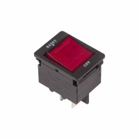 REXANT Выключатель - автомат клавишный 250V 15А (4с) RESET-OFF красный  с подсветкой 36-2630 фото