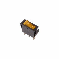 Выключатель клавишный 250V 15А (3с) ON-OFF желтый с подсветкой Rexant 36-2212 фото