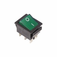 REXANT Выключатель клавишный 250V 15А (6с) ON-ON зеленый  с подсветкой 36-2352 фото