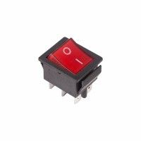 REXANT Выключатель клавишный 250V 15А (6с) ON-ON красный  с подсветкой 36-2350 фото