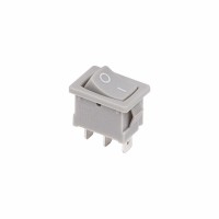 Выключатель клавишный 250V 6А (3с) ON-ON серый Mini Rexant 36-2133 фото