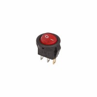 REXANT Выключатель клавишный круглый 250V 3А (3с) ON-OFF красный  с подсветкой  Micro 36-2530 фото