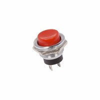 REXANT Выключатель-кнопка  металл 250V 2А (2с) (ON)-OFF  Ø16.2  красная 36-3351 фото