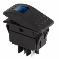 REXANT Выключатель клавишный 12V 35А (4с) ON-OFF синий  с подсветкой 36-4461 фото