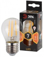 ЭРА Лампа светодиодная F-LED P45-7W-827-E27 (филамент, шар, 7Вт, тепл, E27) Б0027948 фото