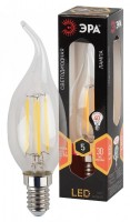 ЭРА Лампа светодиодная F-LED BXS-5W-827-E14 (филамент, свеча на ветру, 5Вт, тепл, E14) Б0043436 фото