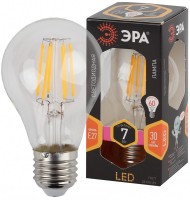 ЭРА Лампы СВЕТОДИОДНЫЕ F-LED F-LED A60-7W-827-E27 (филамент, груша, 7Вт, тепл, Е27) Б0043432 фото