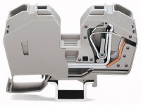 Wago 2-проводные проходные клеммы 35 мм со встроенной торцевой пластиной боковая и центральная маркировка только на рейке DIN 35 x 15 CAGE CLAMP® 35,0 285-634 фото