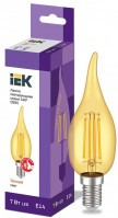 IEK Лампа LED CВ35 свеча на ветру золото 7Вт 230В 2700К E14 серия 360° LLF-CB35-7-230-30-E14-CLG фото