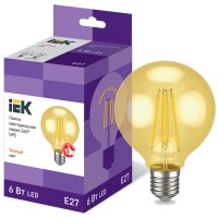IEK Лампа LED G95 шар золото 6Вт 230В 2700К E27 серия 360° LLF-G95-6-230-30-E27-CLG фото