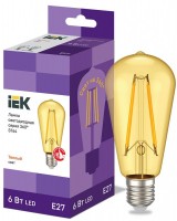 IEK Лампа LED ST64 золото 6Вт 230В 2700К E27 серия 360° LLF-ST64-6-230-30-E27-CLG фото