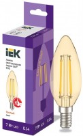 IEK Лампа LED C35 свеча золото 7Вт 230В 2700К E14 серия 360° LLF-C35-7-230-30-E14-CLG фото
