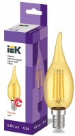 IEK Лампа LED CВ35 свеча на ветру золото 5Вт 230В 2700К E14 серия 360° LLF-CB35-5-230-30-E14-CLG фото