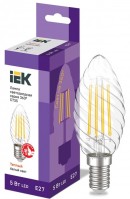 IEK Лампа LED CT35 свеча витая 5Вт 230В 3000К E27 серия 360° LLF-CT35-5-230-30-E27-CL фото