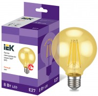IEK Лампа LED G95 шар золото 8Вт 230В 2700К E27 серия 360° LLF-G95-8-230-30-E27-CLG фото