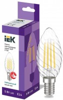 IEK Лампа LED CT35 свеча витая 5Вт 230В 4000К E14 серия 360° LLF-CT35-5-230-40-E14-CL фото