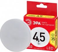 ЭРА Лампа светодиодная Эра ECO LED GX-4,5W-827-GX53  (диод, таблетка, 4,5Вт, тепл, GX53) Б0036537 фото